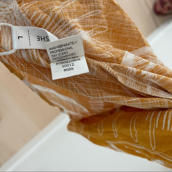 Women's Yellow Floral Crisscross Midi Slip Dress - Cupshe Size L New With Tags 8 - Picture 8 of 9